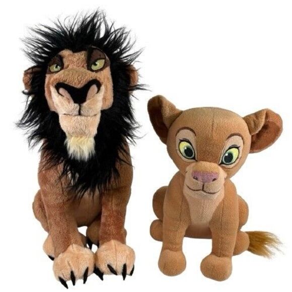 Disney Store Official The Lion King Scar 16" & Nala Plush Stuffed Animal Toy Lot - Picture 1 of 16
